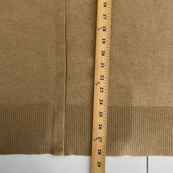 CJ Banks Cardigan Sweater Size 2X Tan Pearl Neckline Detail Button Up - Picture 10 of 11